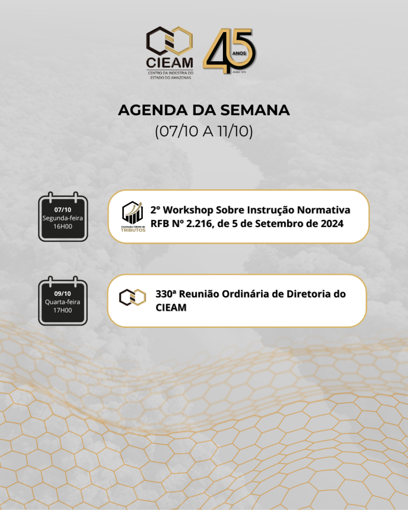 AGENDA CIEAM DE EVENTOS - SEMANA DE 07/10 a 11/10