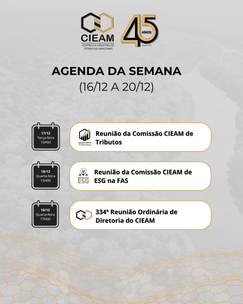 AGENDA CIEAM DE EVENTOS - SEMANA DE 16/12 a 20/12