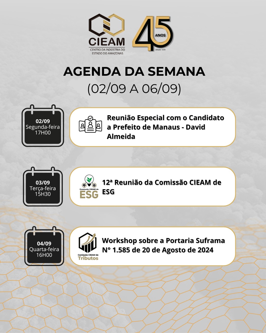 AGENDA CIEAM DE EVENTOS - SEMANA DE 02/09 a 06/09