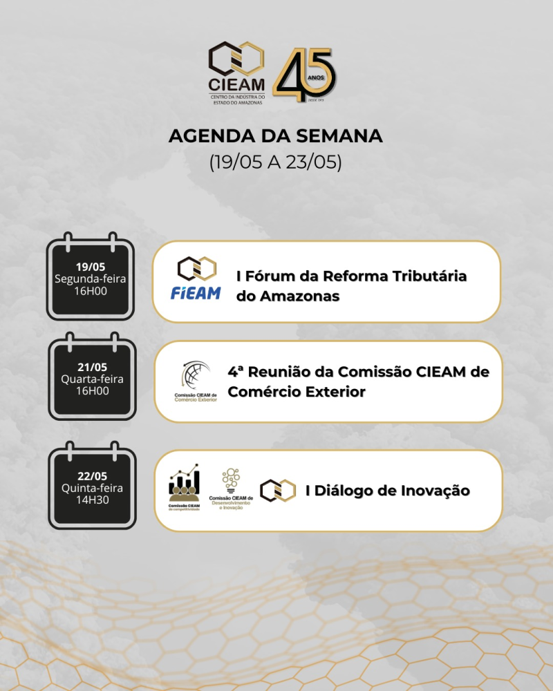 AGENDA CIEAM DE EVENTOS - SEMANA DE 19/05 a 23/05