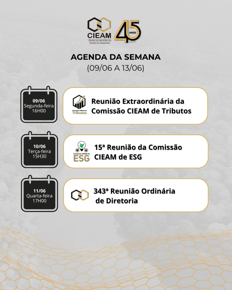 AGENDA CIEAM DE EVENTOS - SEMANA DE 09/06 a 13/06